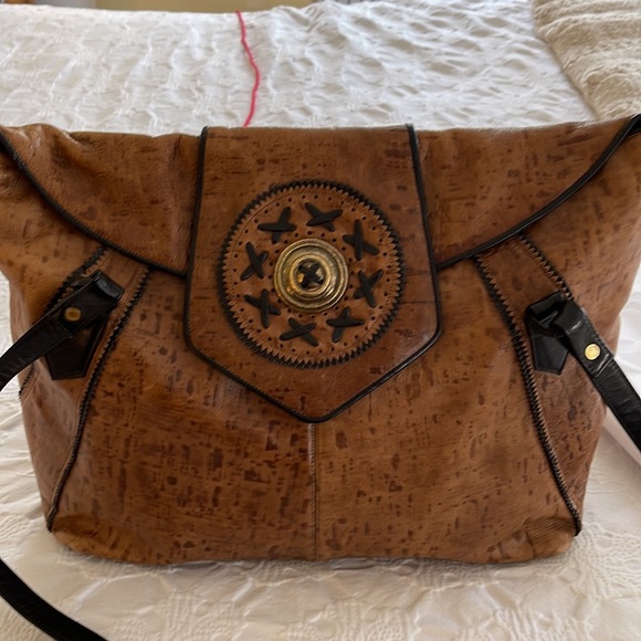 Large SHARIF Vintage Tote, Brown and Black, Very Good Condition, Made in USA - Picture 1 of 16